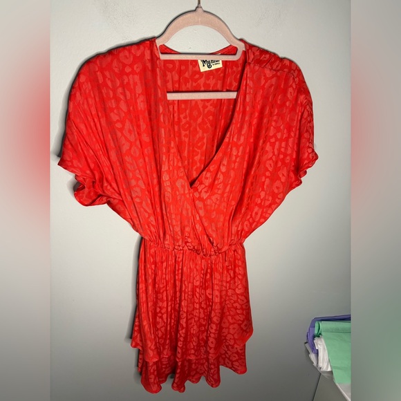 SHOW ME YOUR MUMU
Sandrine Ruffle Dress - Red Silky Cheetah - Picture 3 of 5